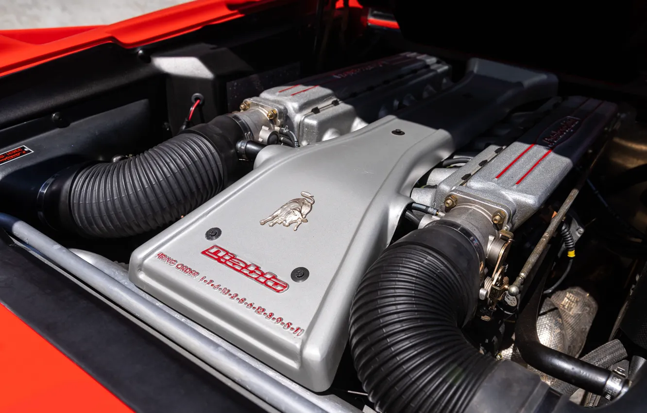 Photo wallpaper Lamborghini, V12, Diablo, engine, Lamborghini Diablo VT Roadster