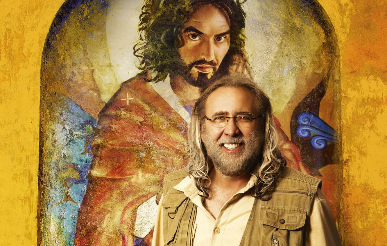 Photo wallpaper Nicolas Cage, poster, Comedy, Nicolas Cage, Army of One, Russell Brand, Mission: Inadequate, Russell Brand