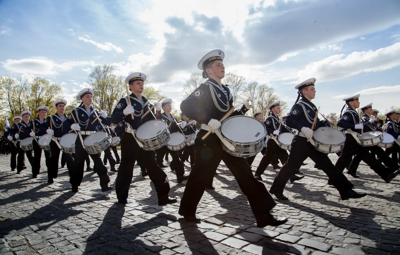 Photo wallpaper holiday, drum, March, cadets