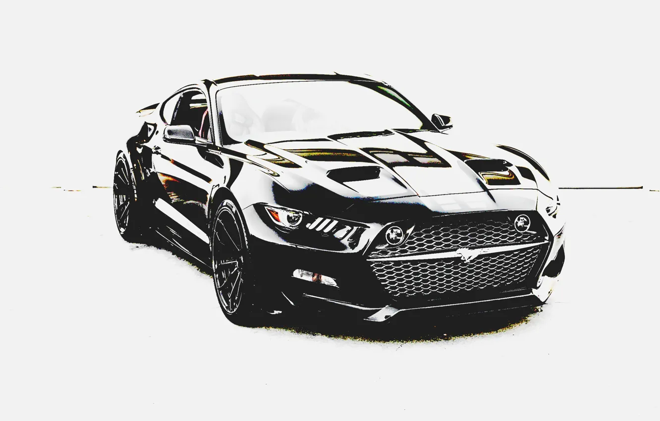 Photo wallpaper car, machine, white, background, mustang, Mustang, power, car