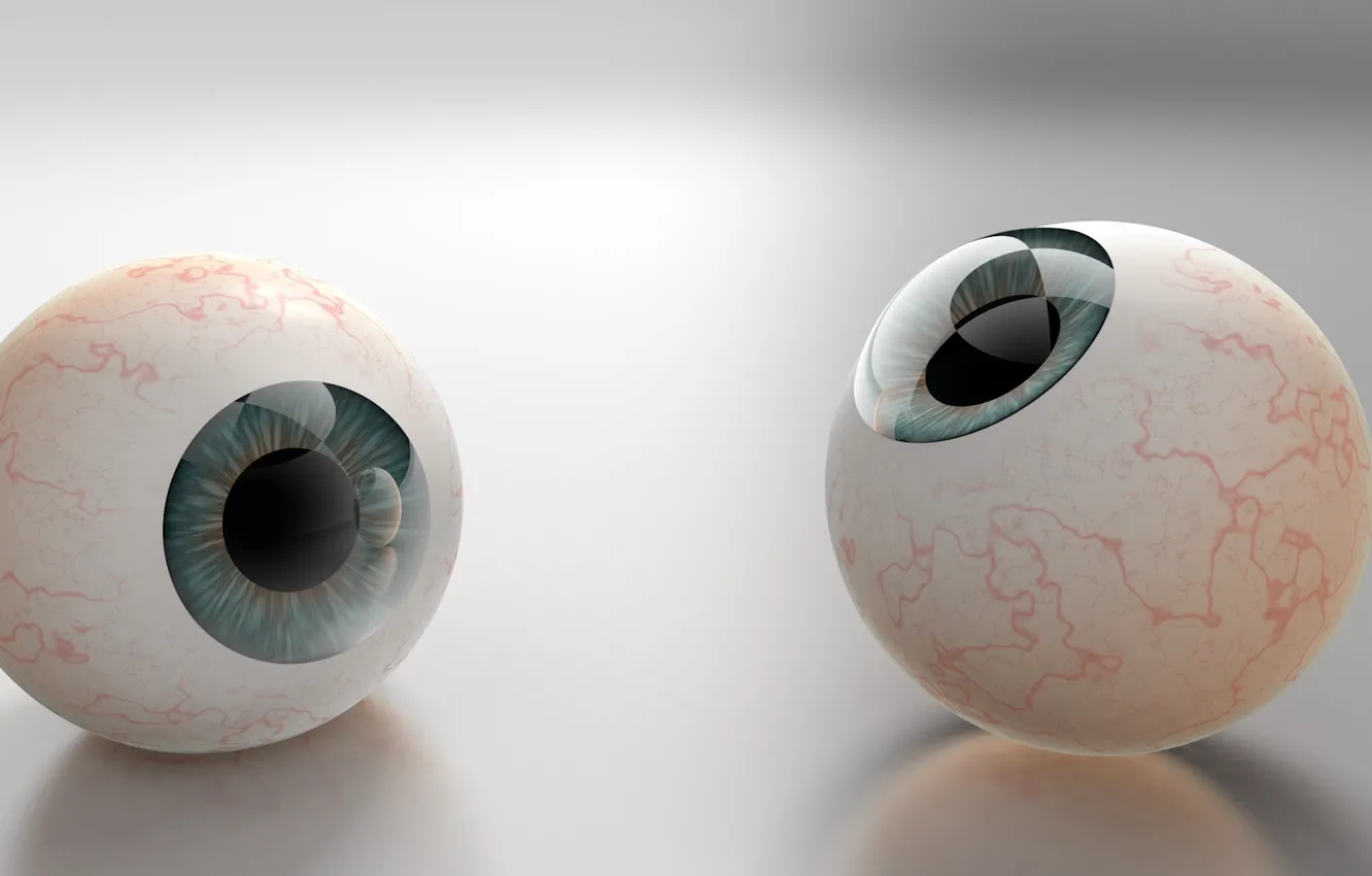 Photo wallpaper eyes, rendering, balls, pupils
