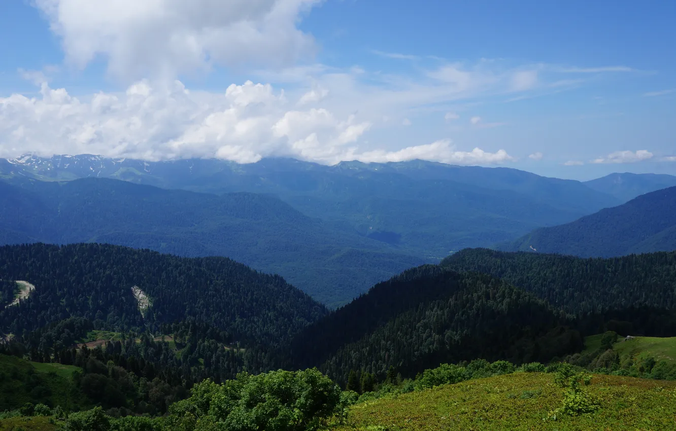 Photo wallpaper landscape, mountains, nature, landscape, nature, mountains, Mountain Range, Caucasus