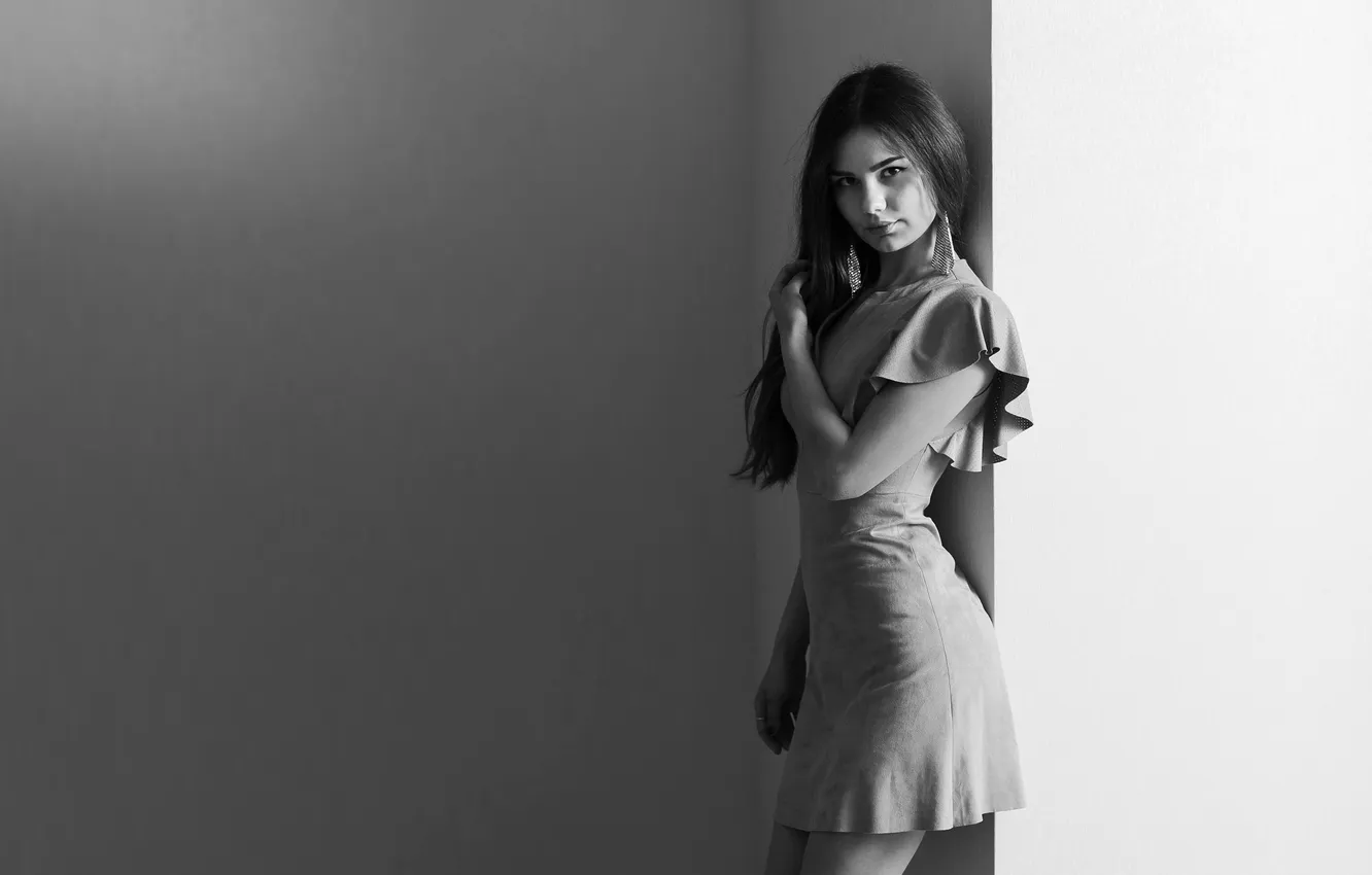 Photo wallpaper look, pose, model, portrait, makeup, figure, dress, hairstyle