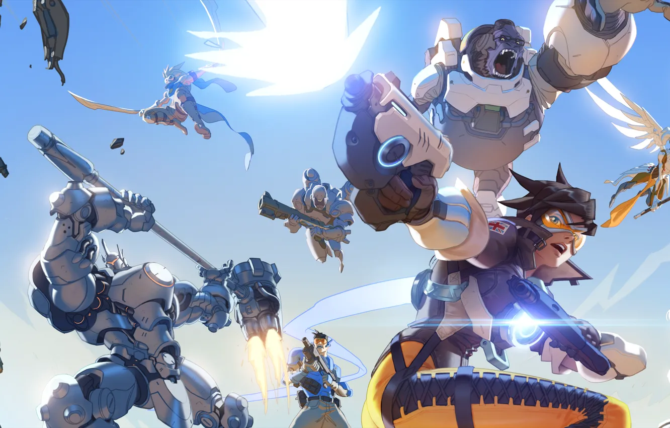 Photo wallpaper game, Blizzard Entertainment, Overwatch, Tracer