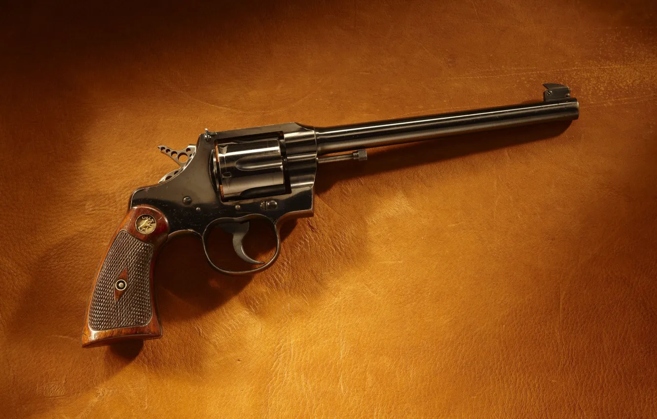 Photo wallpaper background, leather, revolver, Colt, Colt