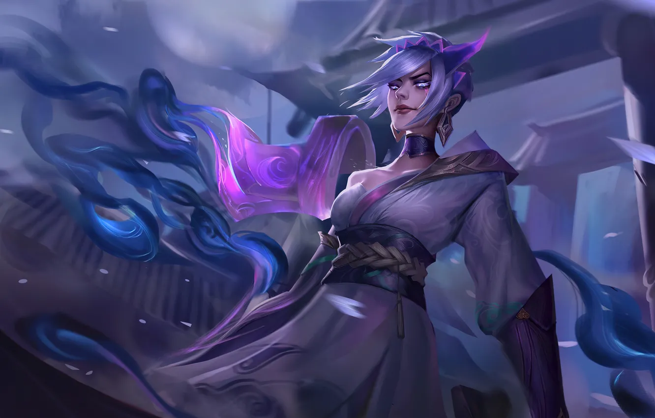 Photo wallpaper decoration, night, magic, the game, game, beautiful girl, characters, League of Legends