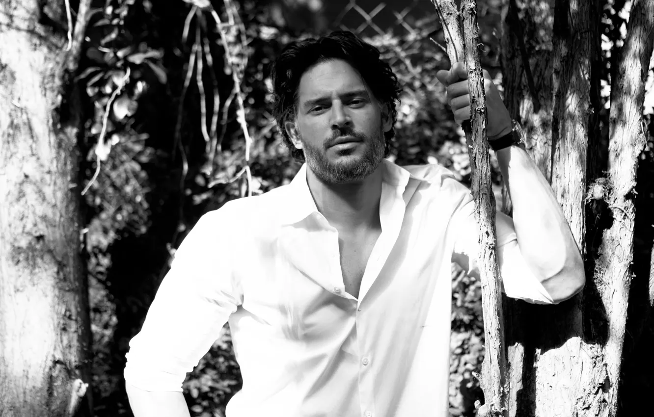 Photo wallpaper black and white, male, shirt, beautiful, Joe Manganiello