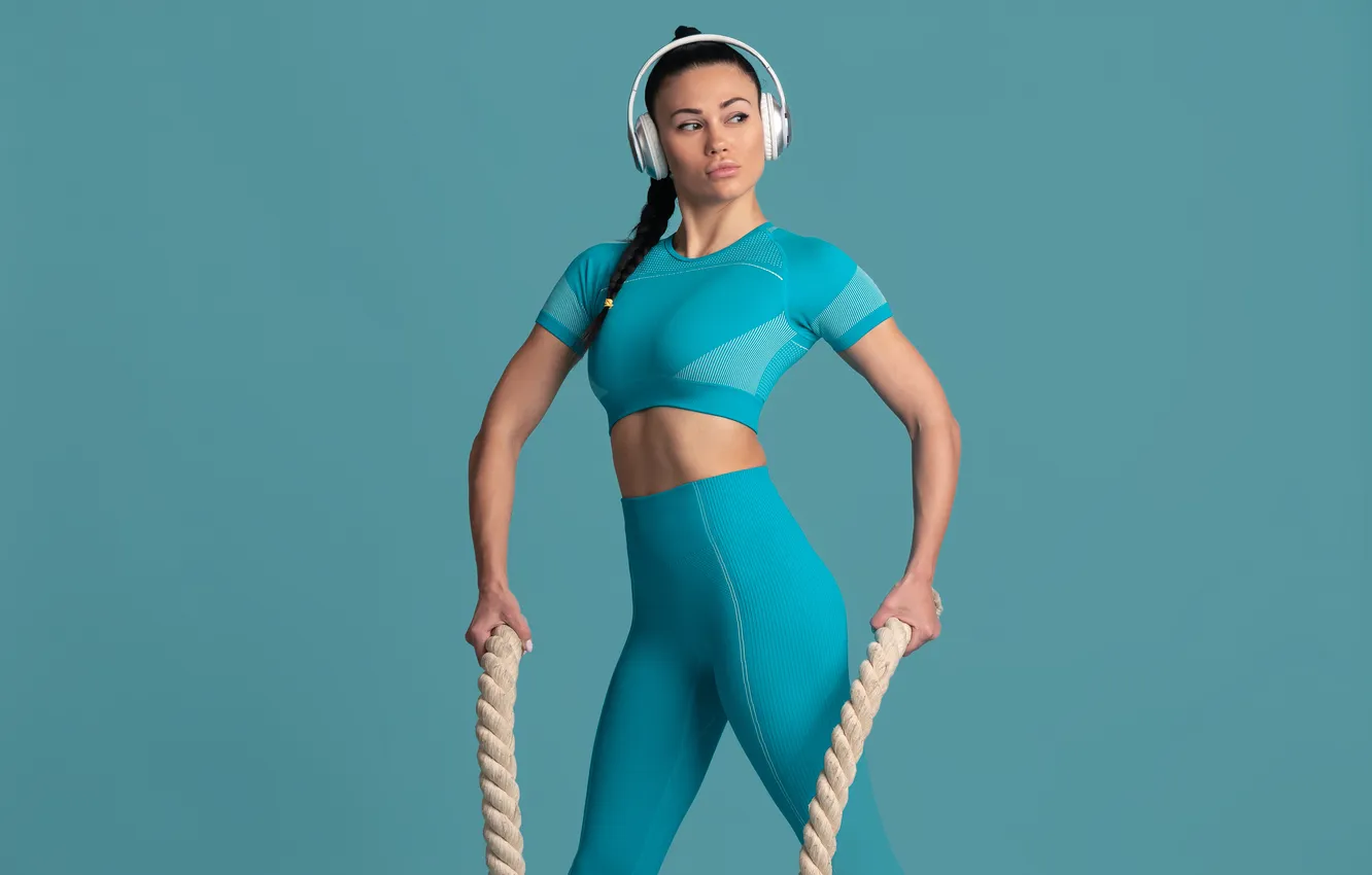 Photo wallpaper young, beautiful, female, Motion, athlete, practicing