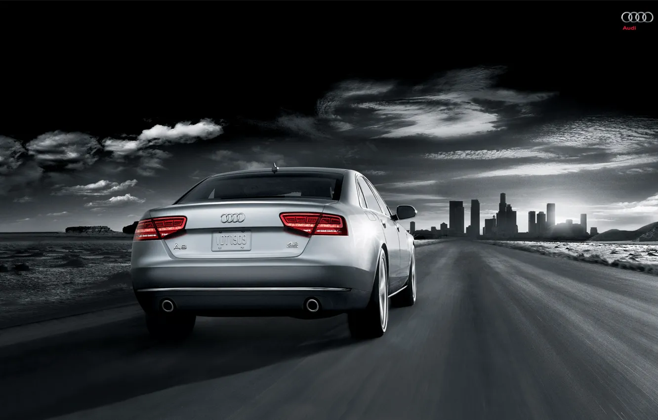 Photo wallpaper road, the city, Audi