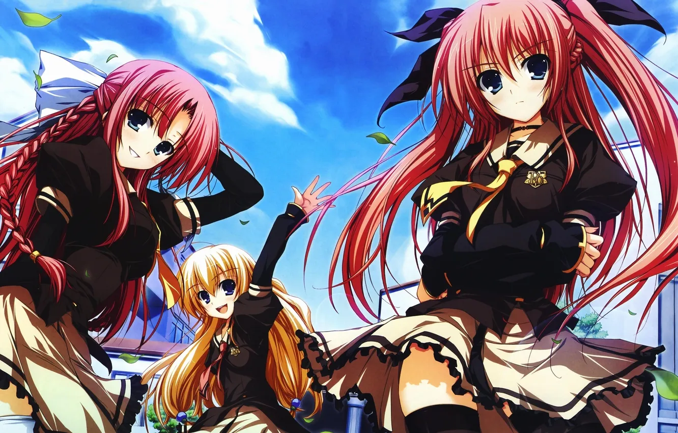 Photo wallpaper visual novel, Akatsuki no Goer, Schoolgirls