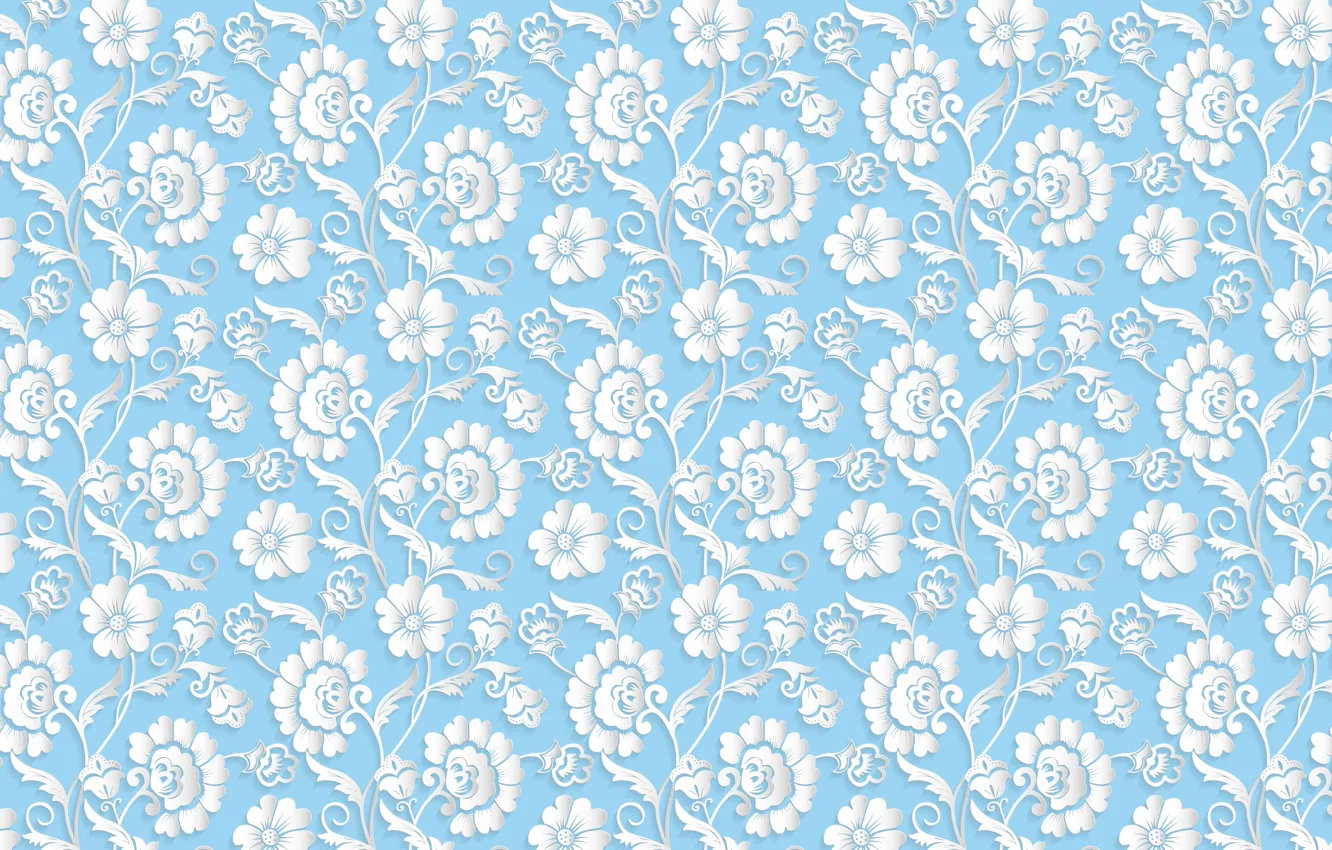 Photo wallpaper flowers, blue