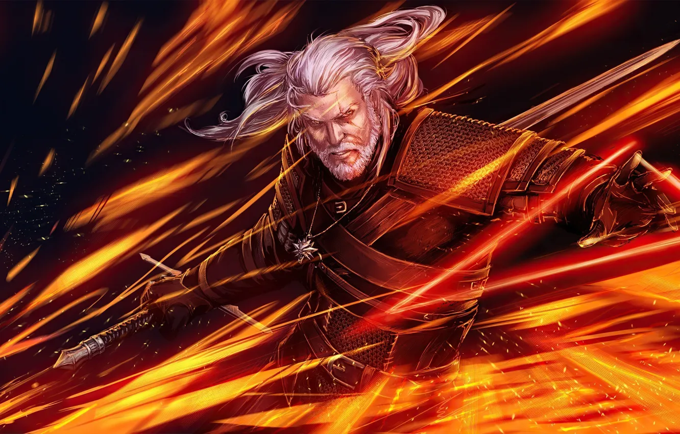 Photo wallpaper armor, warrior, male, Geralt of Rivia, The Witcher 3: Wild Hunt