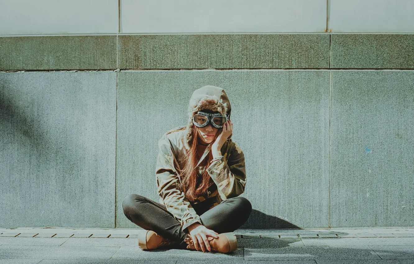 Photo wallpaper girl, sad, loneliness, melancholy