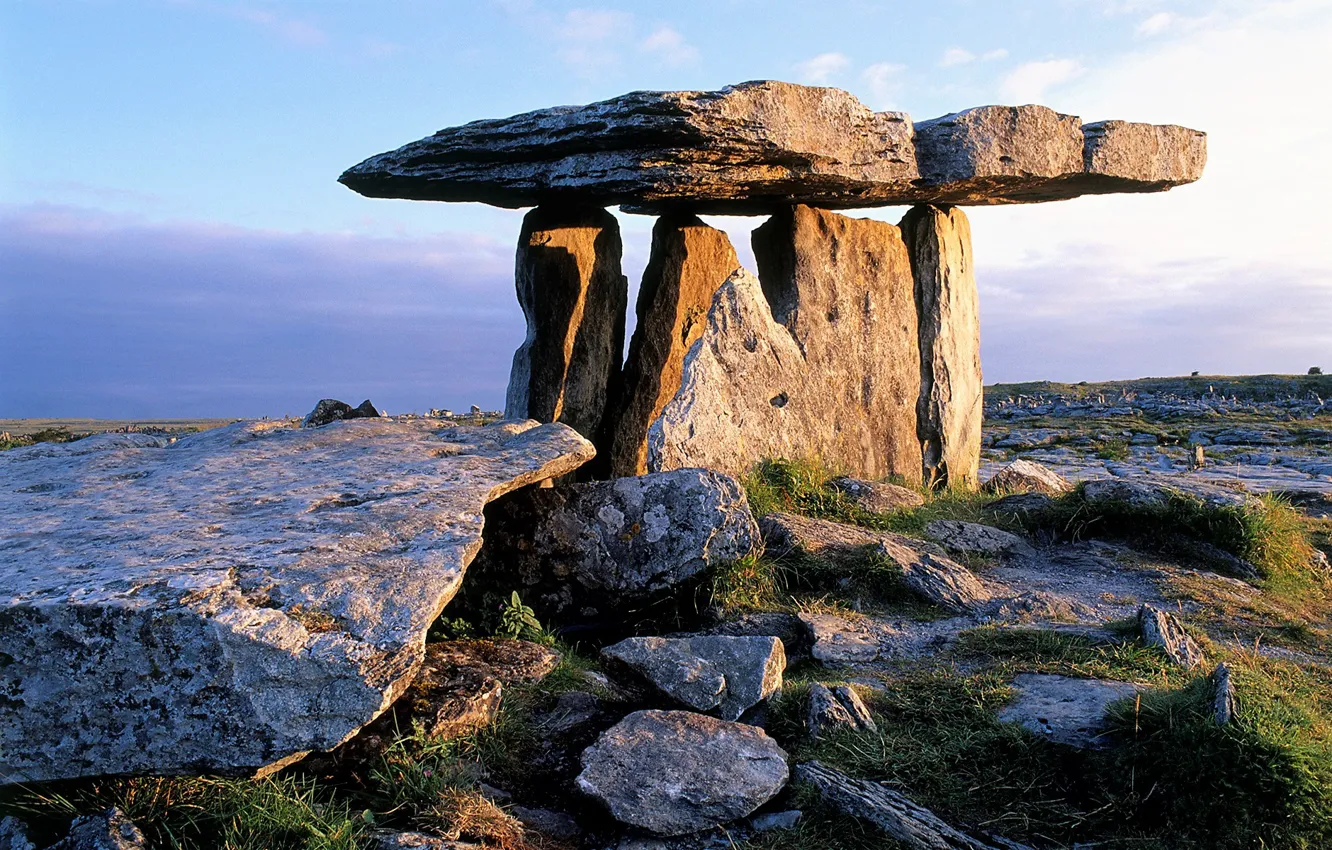 Photo wallpaper stones, Ireland, ancient, outdoors, Poulnabrone dolmen