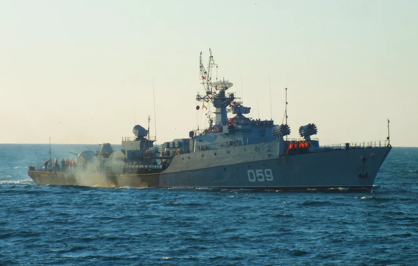 Photo wallpaper ship, anti-submarine, small, project 1124m, Aleksandrovac, cipher Albatross