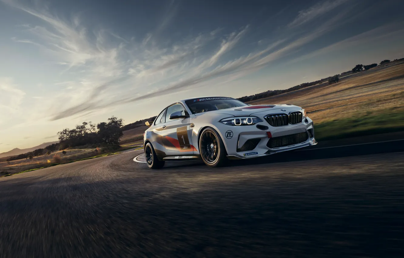 Photo wallpaper BMW, BMW, sports coupe, racing car, 2020, BMW M2 CS Racing