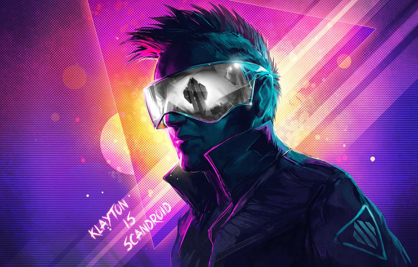 Photo wallpaper pink, monochrome, Neon, Celldweller, guy, Scandroid