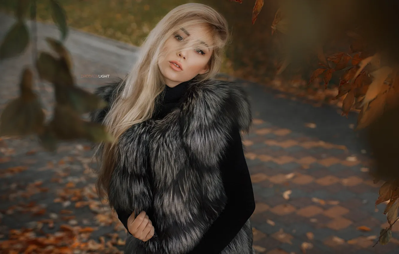 Photo wallpaper autumn, look, girl, pose, blonde, Alexander Drobkov-Light, Katrin Deart