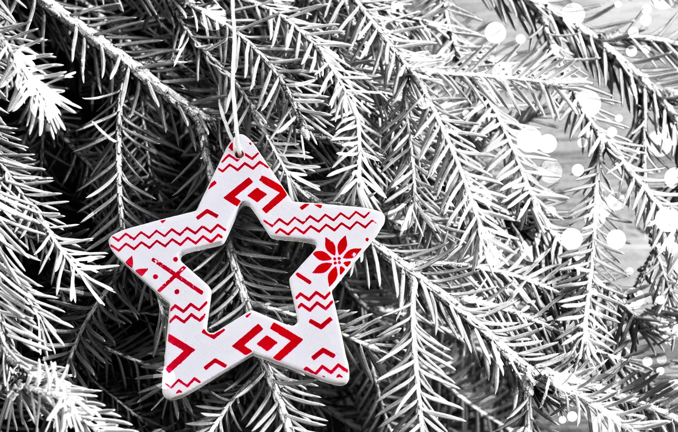 Photo wallpaper snow, decoration, tree, new year, Christmas, Christmas, vintage, snow