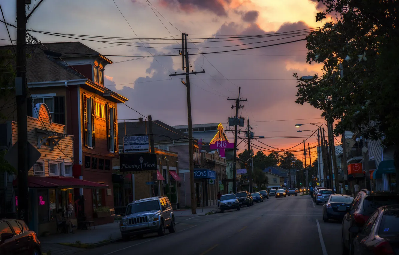 Photo wallpaper road, the city, street