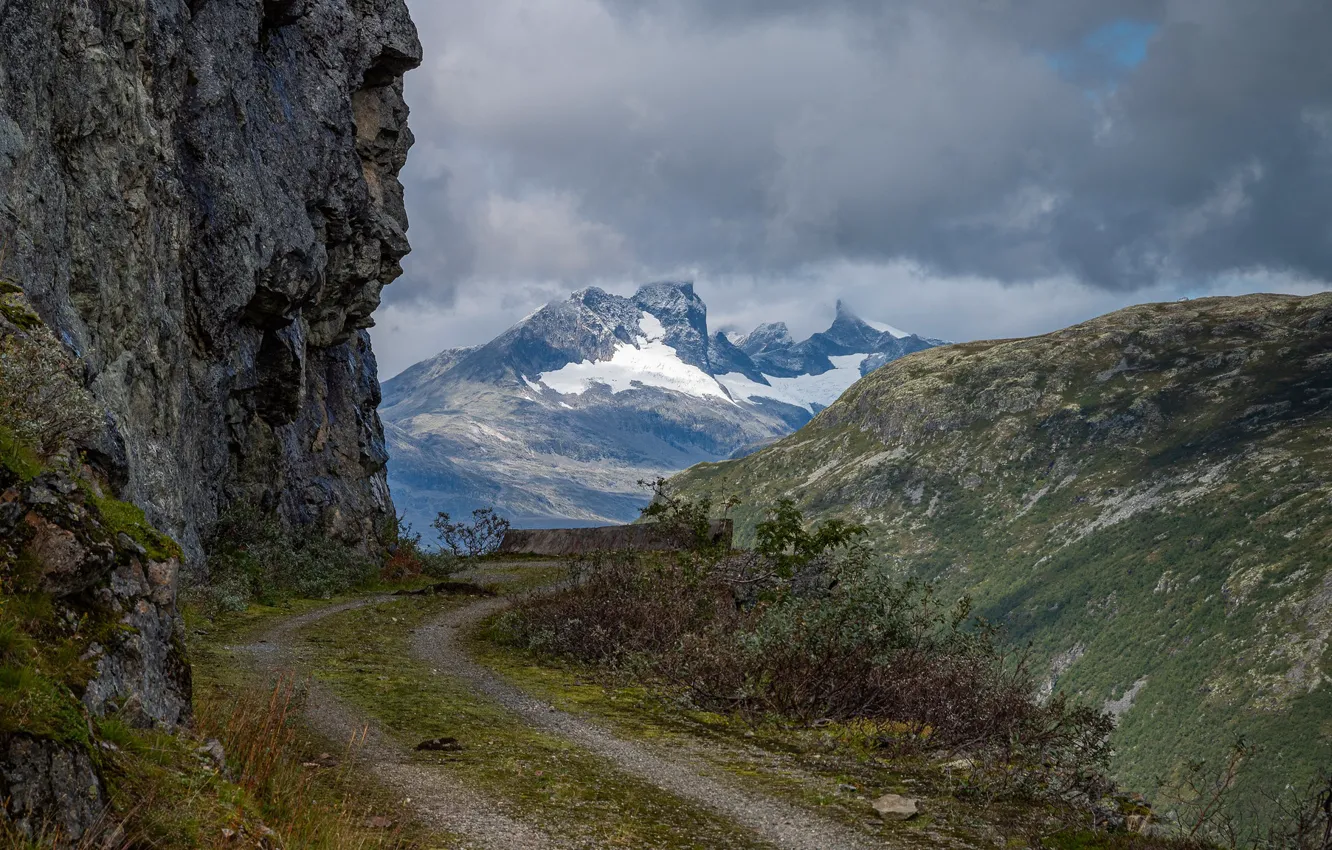 Photo wallpaper road, mountains, Norway, Norway, Jotunheimen