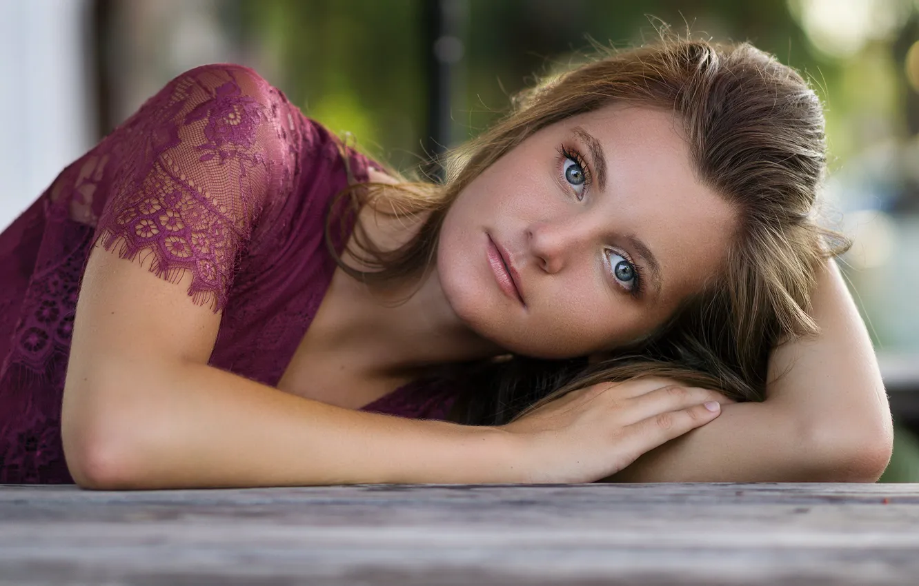 Photo wallpaper look, girl, hair, Kaitlin