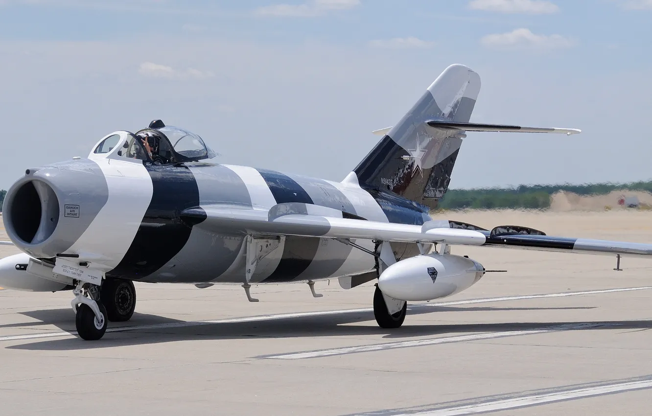 Photo wallpaper fighter, the airfield, jet, The MiG-17
