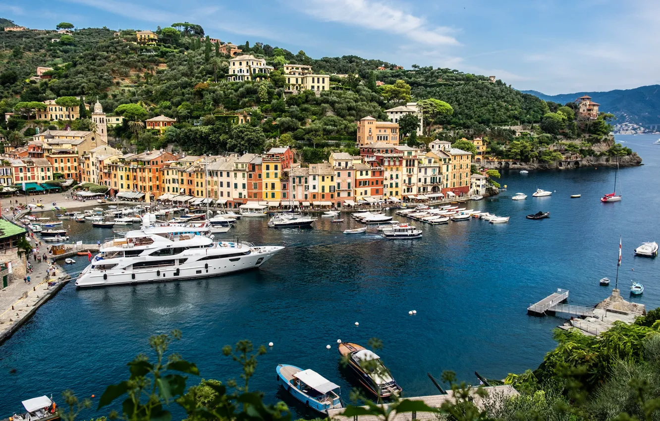 Photo wallpaper building, home, yachts, port, Italy, boats, Italy, harbour
