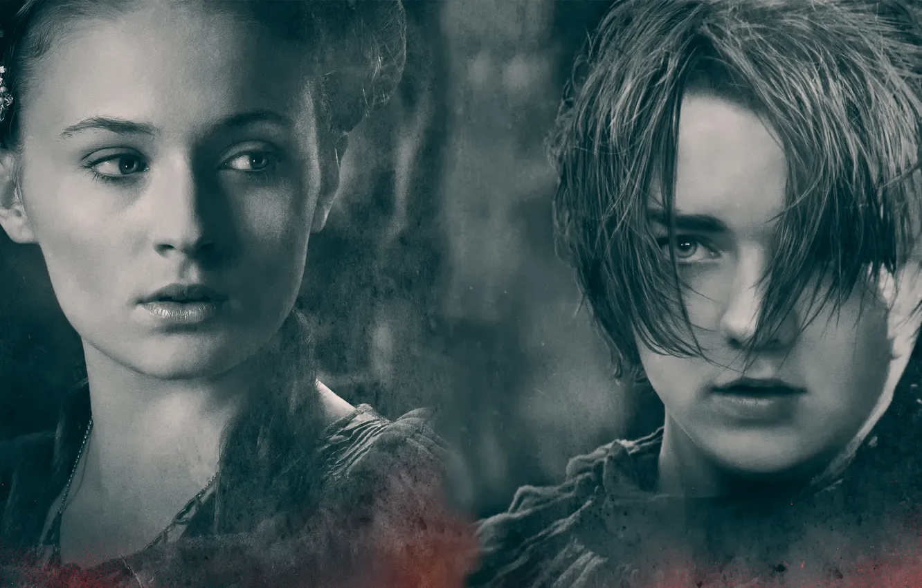 Photo wallpaper Game of Thrones, Game of thrones, Arya, Sansa