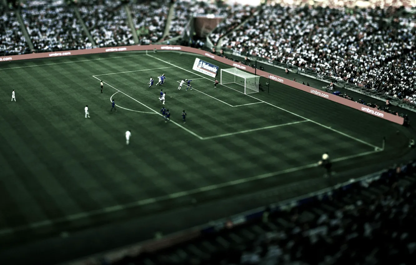 Photo wallpaper football, sport, The Tilt-Shift effect, stadium