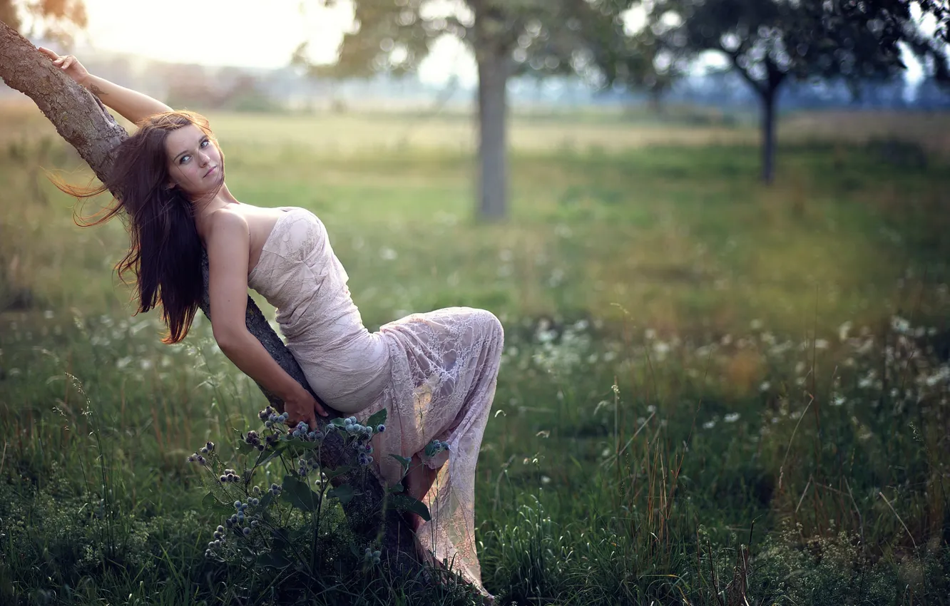 Photo wallpaper girl, pose, background