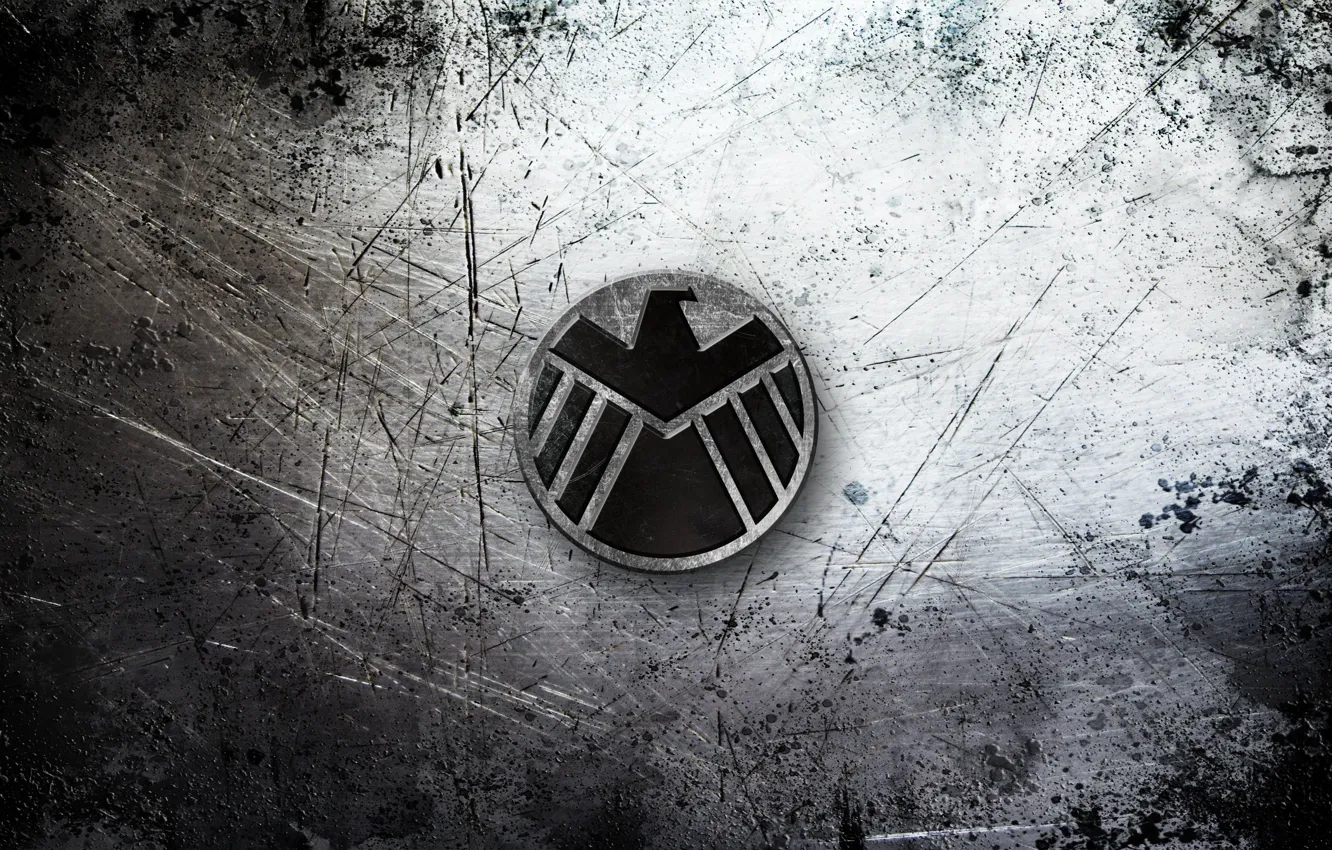 Photo wallpaper metal, Eagle, logo, black