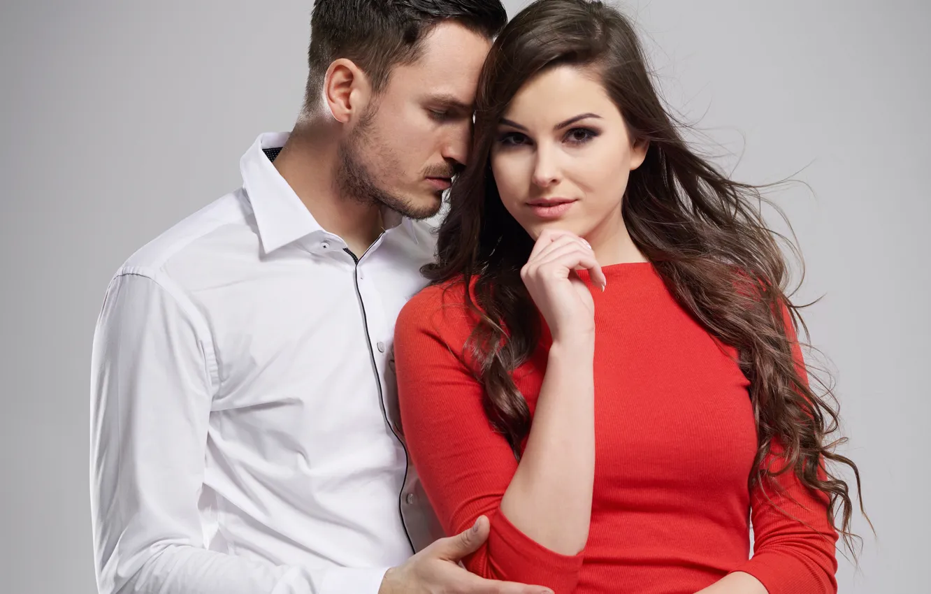 Photo wallpaper look, girl, love, passion, hair, desire, dress, shirt