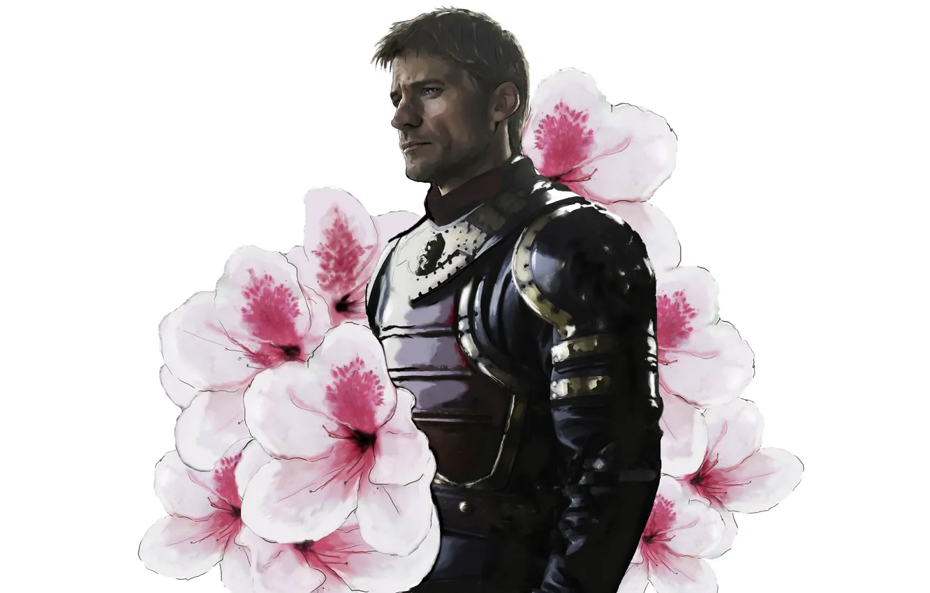 Photo wallpaper flowers, soldiers, male