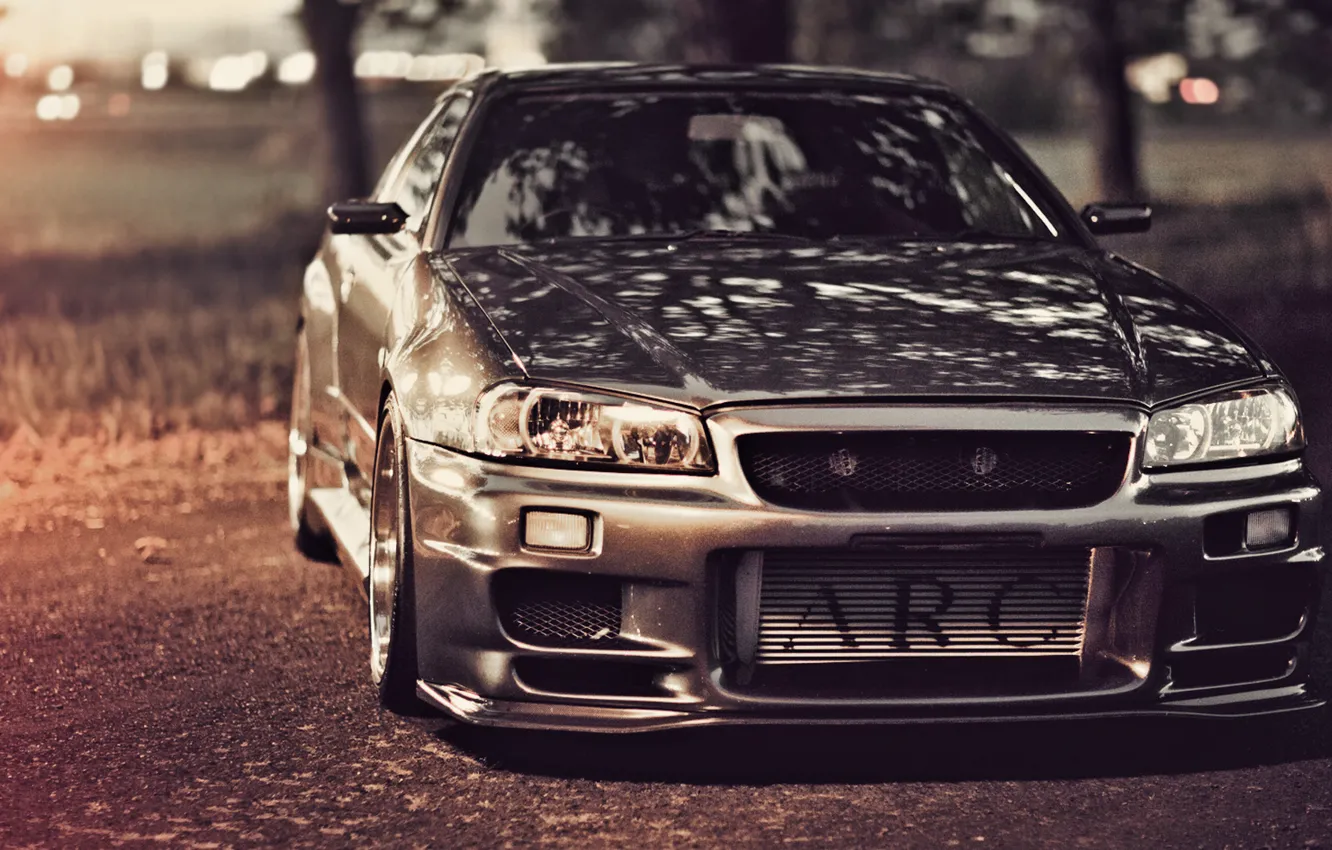 Photo wallpaper road, tuning, GT-R, Nissan, Nissan Skyline, R34, Skye