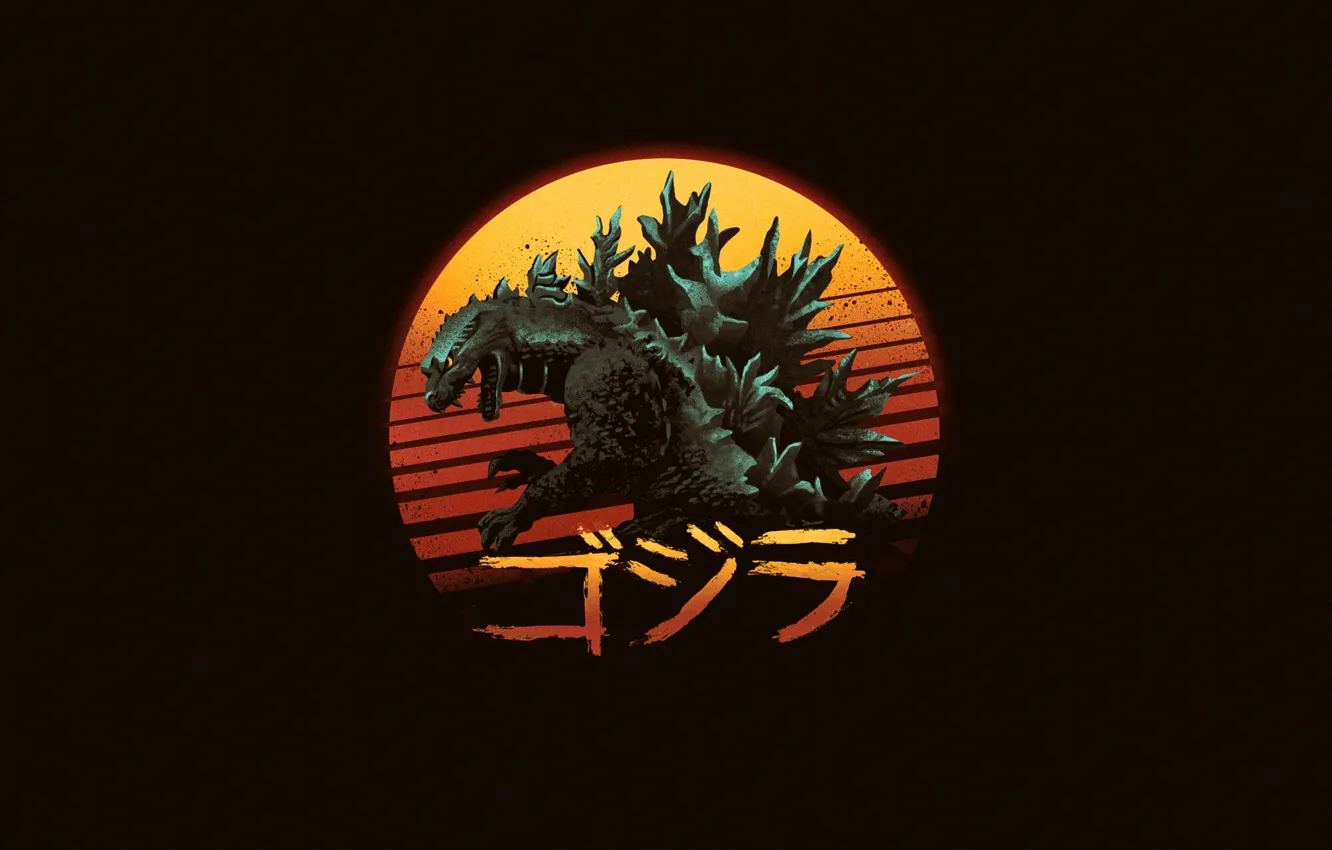 Photo wallpaper background, minimalism, art, Godzilla, Gull, by Vincenttrinidad, Vincenttrinidad, by Vincent Trinidad