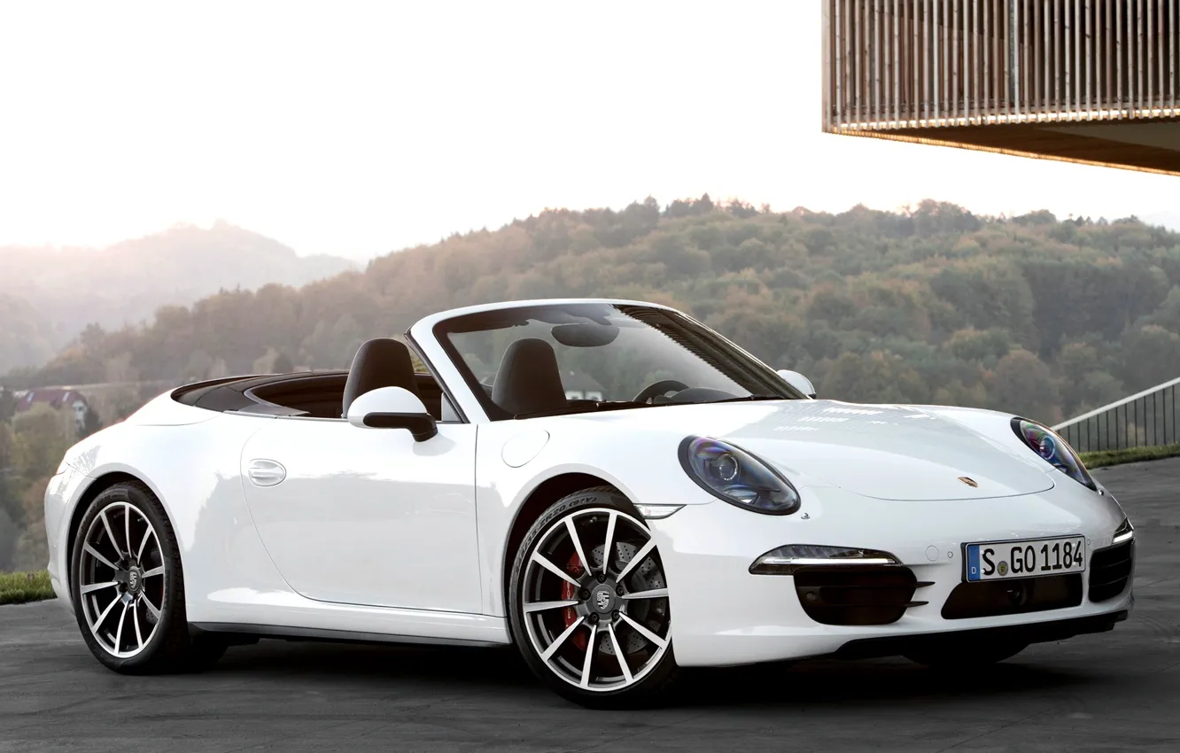 Photo wallpaper White, 911, Porsche, Machine, Convertible, White, Car, Porsche
