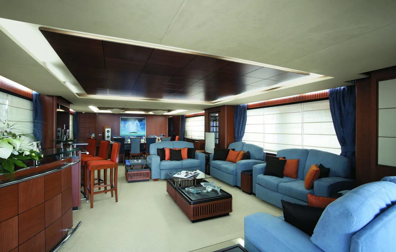 Photo wallpaper design, style, interior, yacht, salon, Suite
