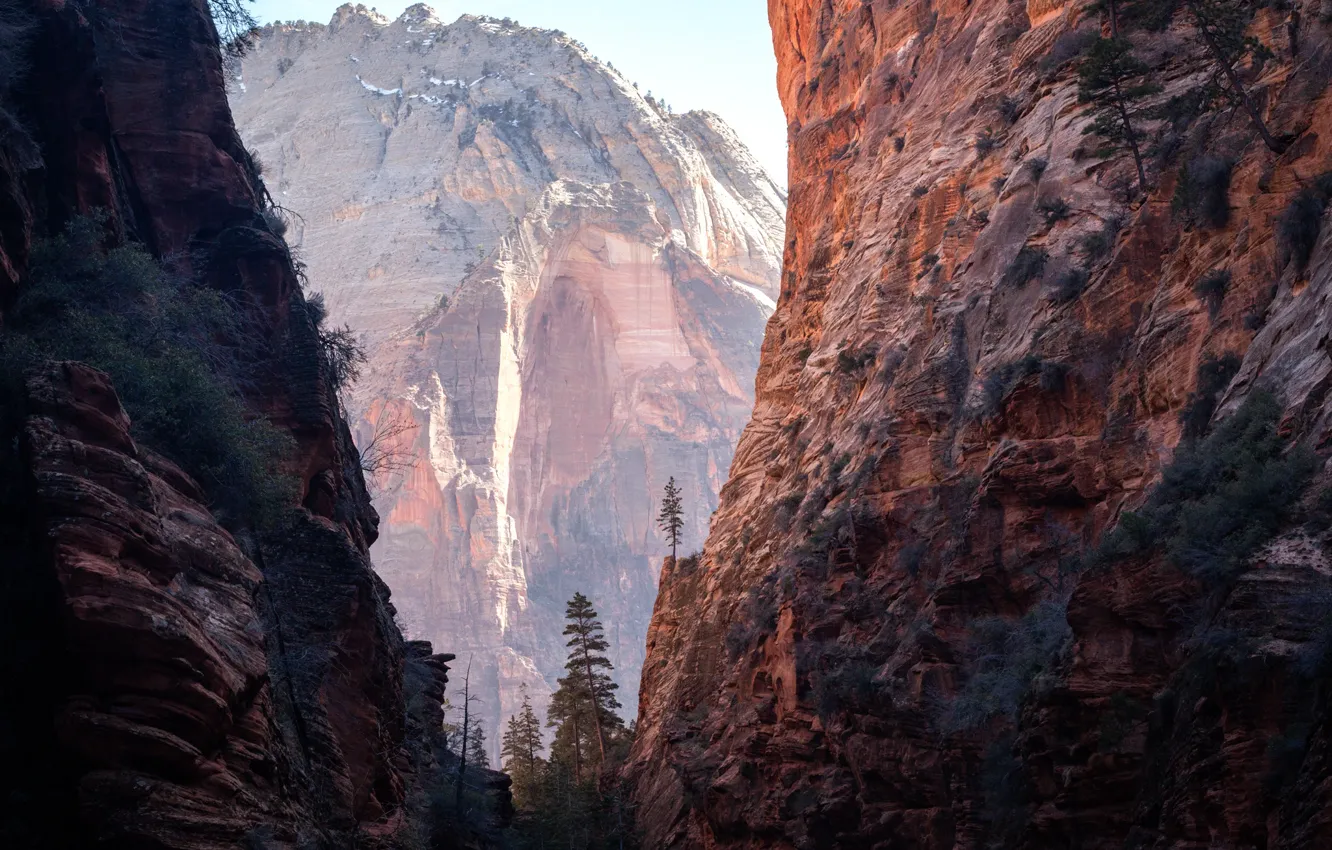 Photo wallpaper mountains, rocks, canyon