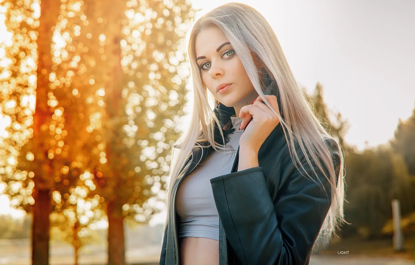 Photo wallpaper autumn, girl, model, figure, blonde, Alexander Drobkov-Light, Carina Carina