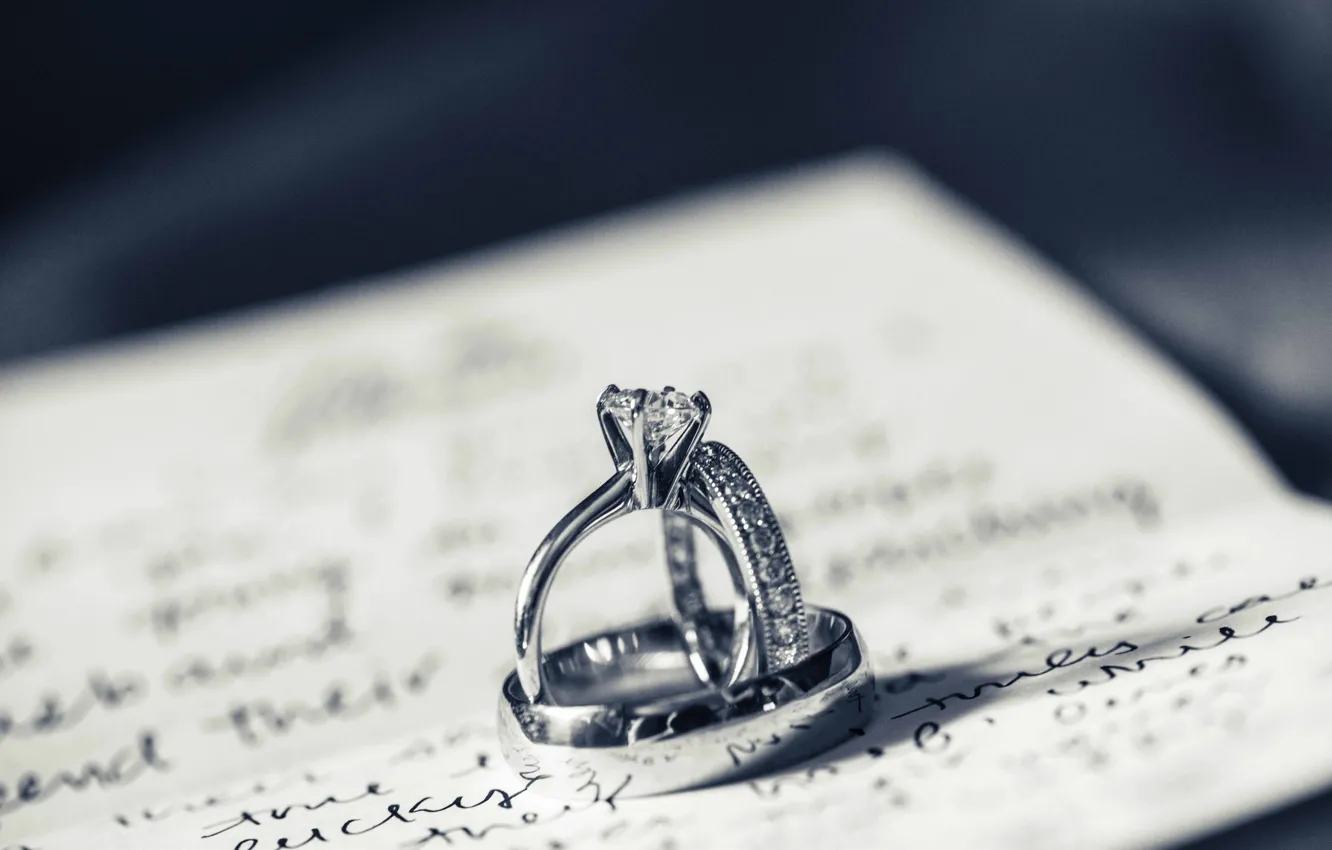 Photo wallpaper macro, stones, ring