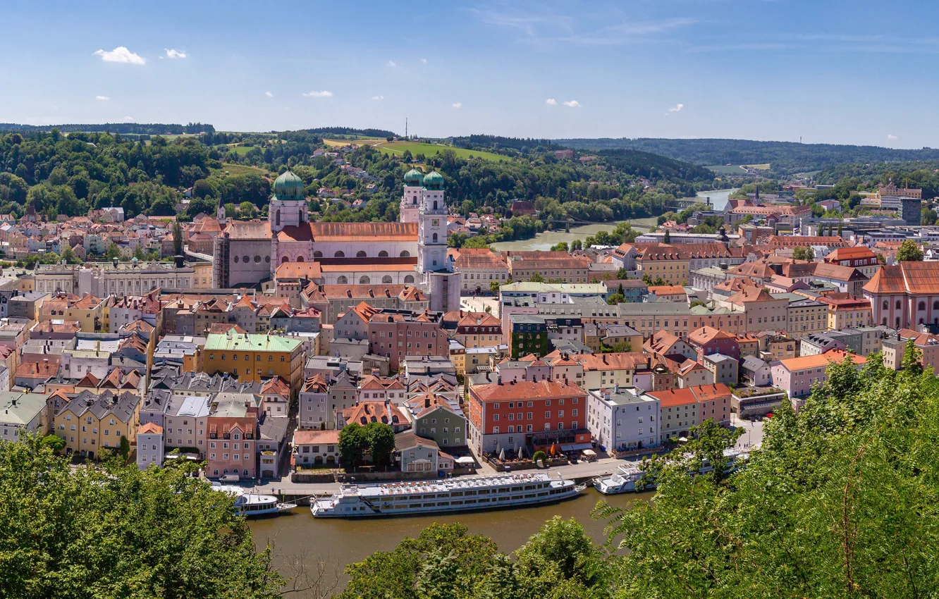 Photo wallpaper Germany, Bayern, panorama, Passau