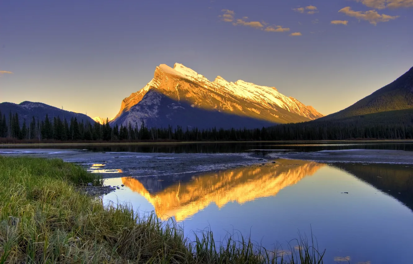 Photo wallpaper water, mountains, lake, reflection