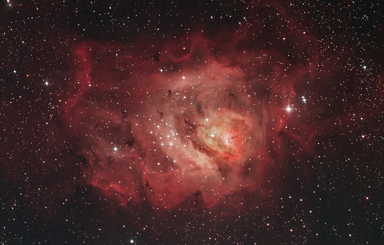 Photo wallpaper in the constellation Sagittarius, The Lagoon Nebula, a giant interstellar cloud