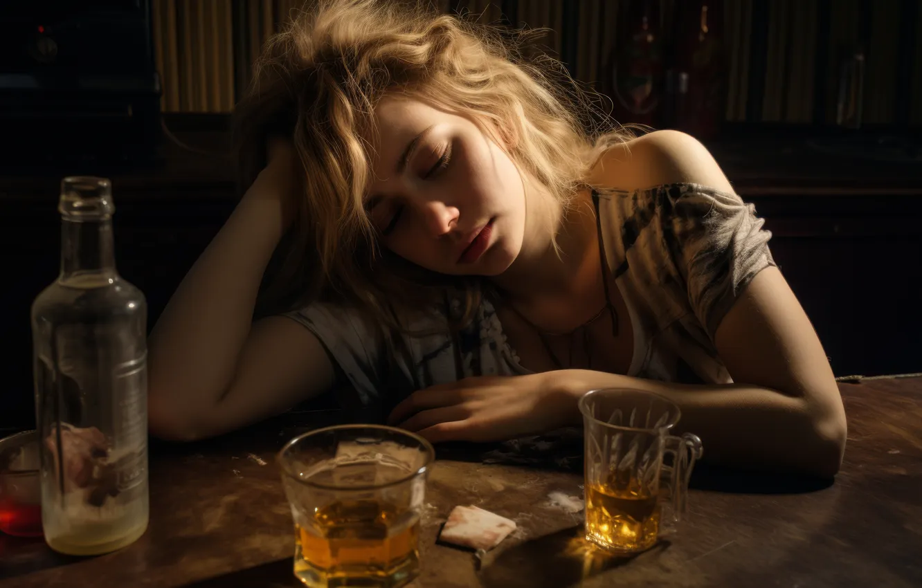 Photo wallpaper depression, mood, girlfriend, booze