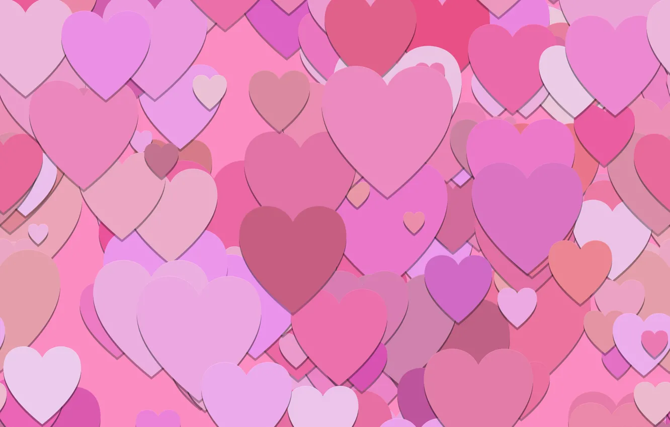 Photo wallpaper Wallpaper, texture, hearts, pink, background, pattern, hearts