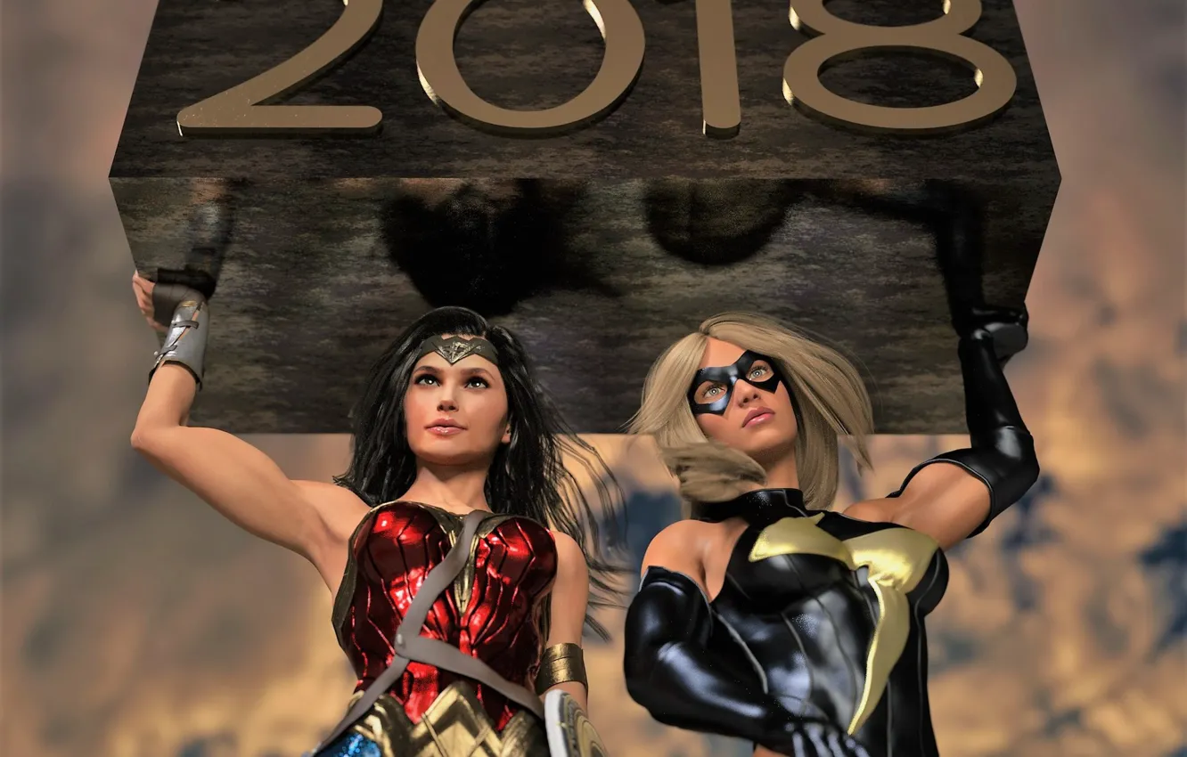 Photo wallpaper woman, costume, year, A wonderful, marvelous and happy new year 2018