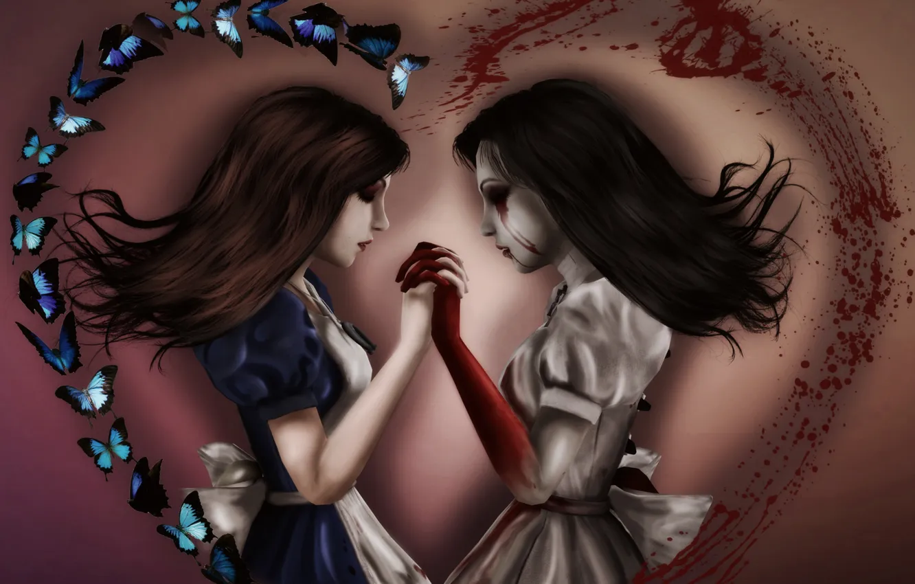Photo wallpaper girl, blood, dress, art, Alice, Alice: Madness Returns