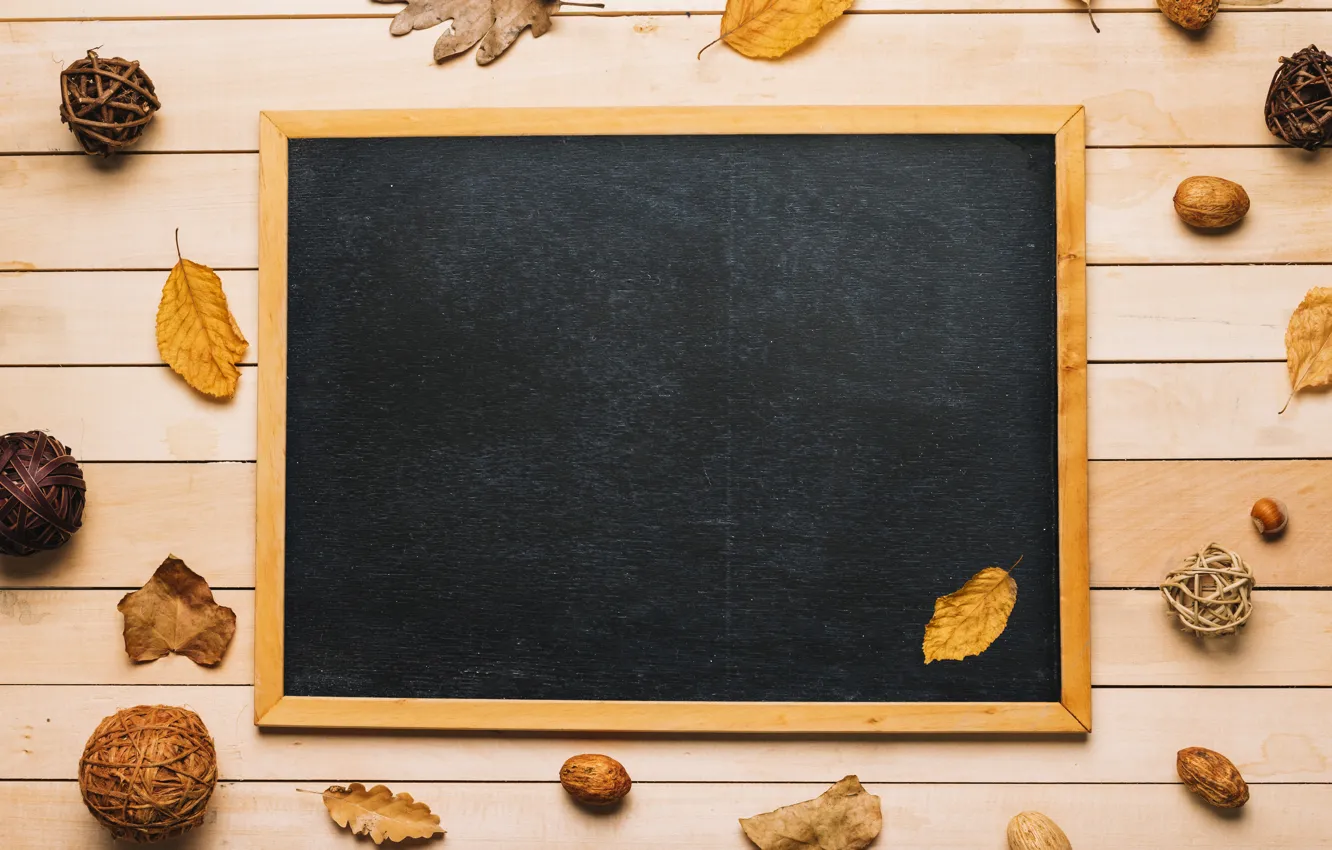 Photo wallpaper autumn, leaves, trees, background, Board, colorful, wood, background