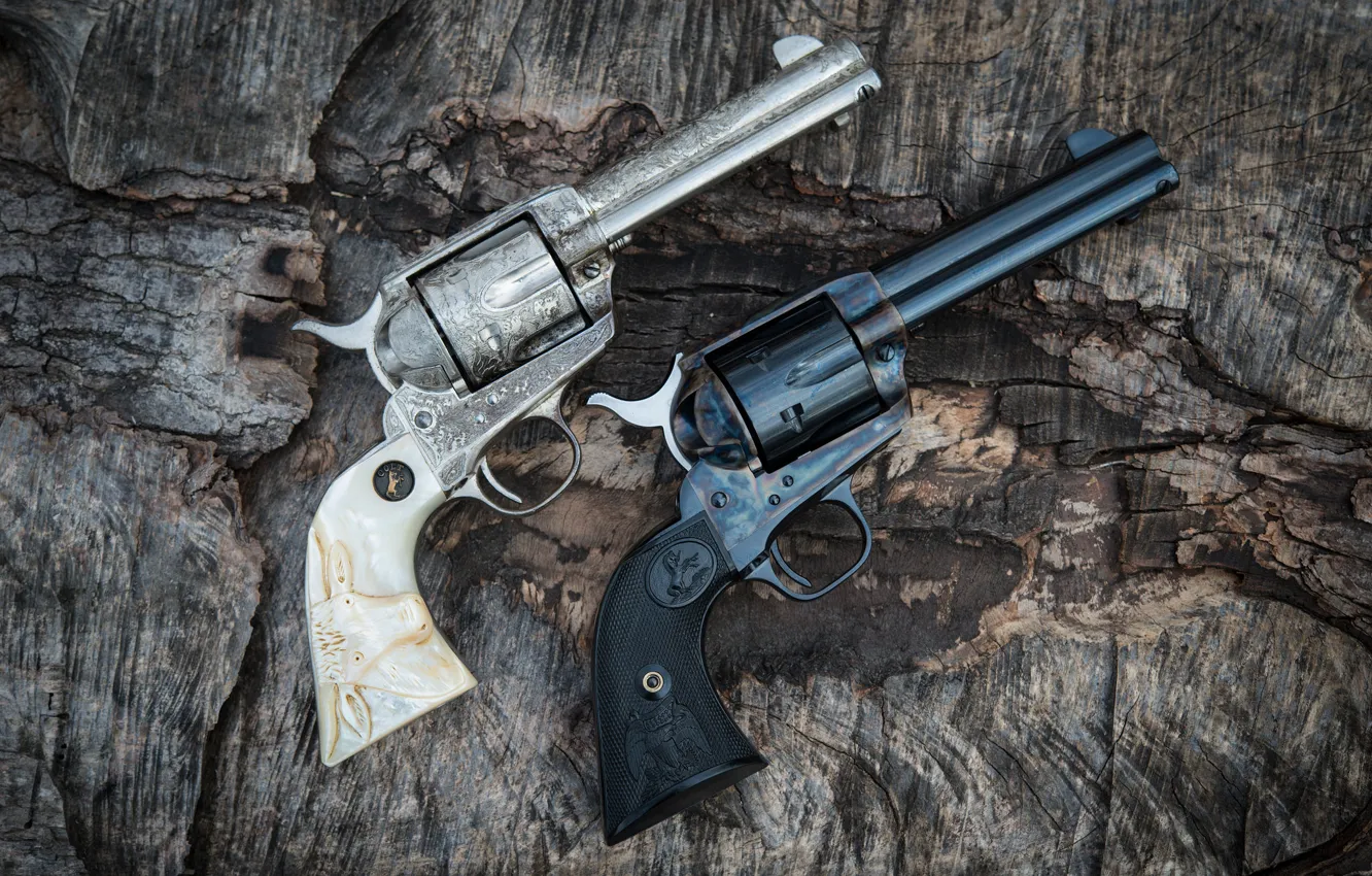 Photo wallpaper weapons, two, the handle, revolvers